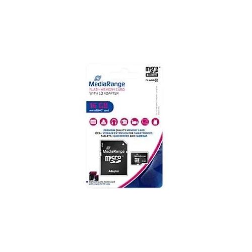 MediaRange MicroSDHC-Speicherkarte 16 GB Class 10