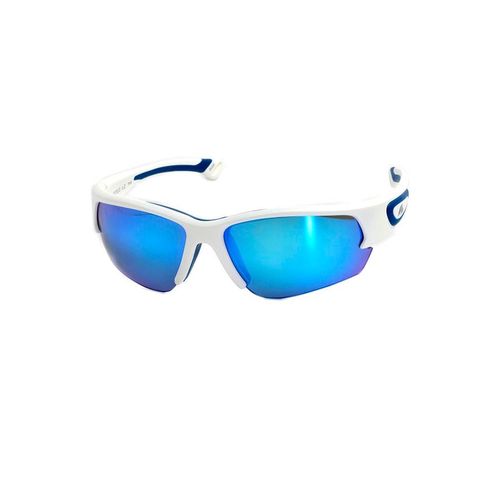 Sonnenbrille F2 weiß (weiß-blau) Damen Brillen schwimmfähige Sportbrille, unisex, Halbrand