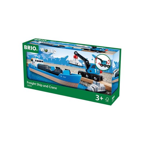 Brio Containerschiff mit Kranwagen - ab 3 Jahren