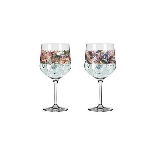 Ritzenhoff Ginglas , Grün, Rot, Pink , Glas , 2-teilig , 720 ml , 21.8 cm , Gläser, Longdrinkgläser