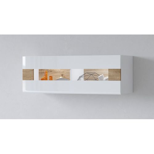 INOSIGN Hängevitrine »Toledo,Breite 131 cm trendige Glasvitrine mit dekorative MDF-Front«, Vitrine mit Glasfront, ohne Beleuchtung, viel Stauraum