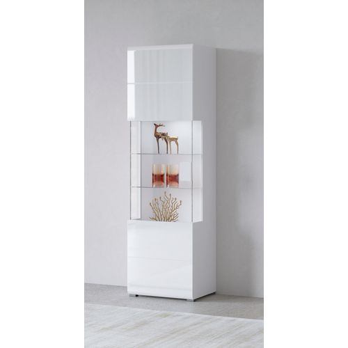 INOSIGN Vitrine »Toledo,Höhe 204 cm trendige Glasvitrine mit dekorative Fräsungen«, Standvitrine ohne Beleuchtung, viel Stauraum, hochglanz Front MDF