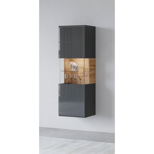 INOSIGN Hängevitrine »Toledo,Höhe 159 cm trendige Glasvitrine mit dekorative MDF-Front«, Vitrine mit Glasfront, ohne Beleuchtung, viel Stauraum, hochglanz