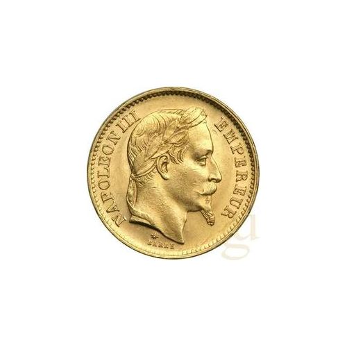 20 Francs Goldmünze Napoleon III mit Kranz