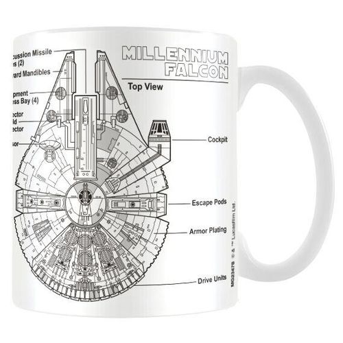 Star Wars Millennium Falcon Sketch Tasse weiß