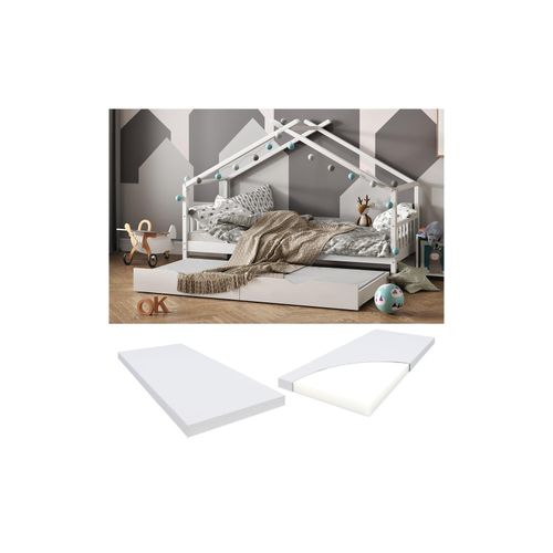 Vitalispa Kindermatratze Weiß 90 x 190 cm H2 Härtegrad