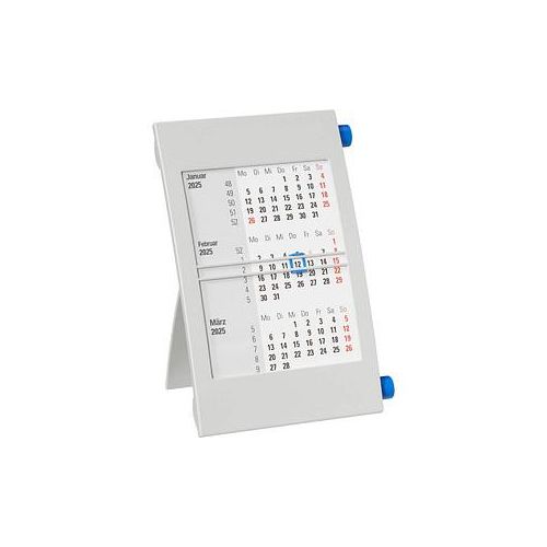 Tischkalender Drehkalender 2025/2026 grau/blau