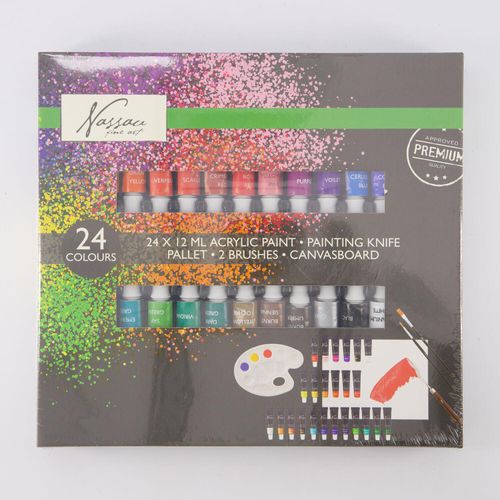 24-teiliges mehrfarbiges Acrylfarben-Set