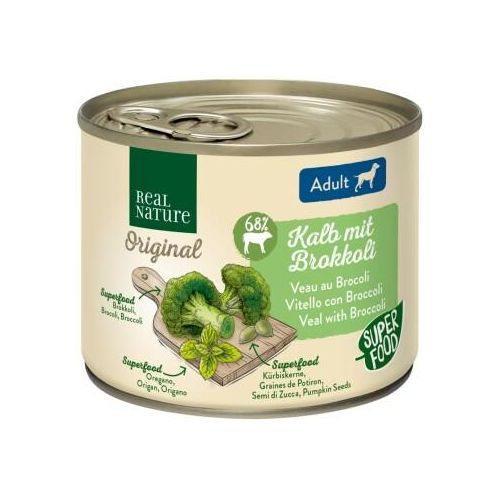REAL NATURE Superfood Adult Kalb mit Brokkoli 12x200 g