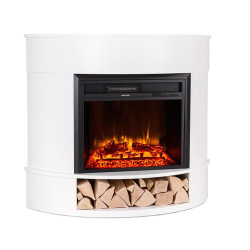Loloru Elektrokamin Heizlüfter 900/1800W Wochentimer Fernbedienung Weiß