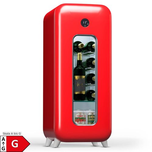 Shirley 15 Uno Weinkühlschrank 15 Flaschen 5 - 20 °C Touch Retro Rot 15 Flaschen 1 Kühlzone