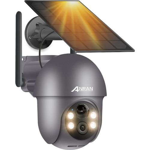 Überwachungskamera außen Akku 5MP, Kabellose WLAN-Kamera mit Solarpanel, PIR-Bewegungserkennung und Alarm, 360° Schwenkbar, APP-Steuerung,