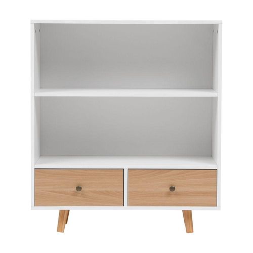 Happy Home Sideboard Kommode offenes Regal mit 2 Schubladen HWR18-WEI weiß