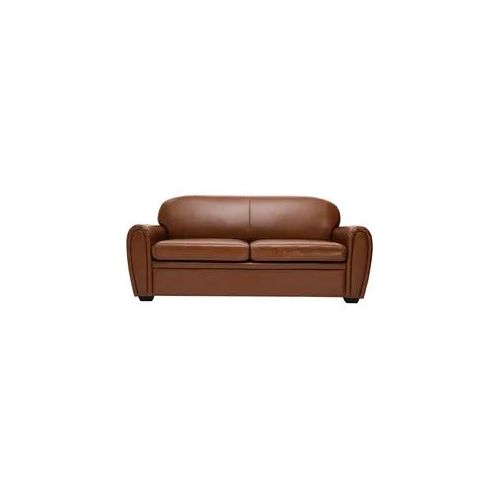 Schlafsofa aus braunem Leder 3-Sitzer CLUB