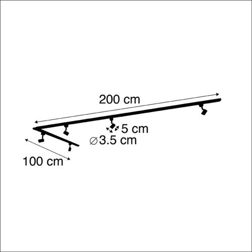 Schienensystem Jeany, fünfflammig, schwarz