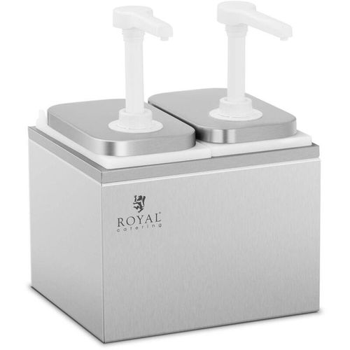 Royal Catering - Saucenspender Pumpspender Senfspender Dosierspender Edelstahl 2 Pumpen 2 x 2 l