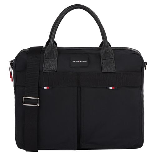 Laptoptasche TOMMY HILFIGER Gr. B/H/T: 40cm x 32,5cm x 8cm, schwarz Damen Taschen