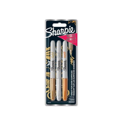 Sharpie Metallic-Permanentmarker | Gold | Silber & Bronze (neu) | 3 Stück