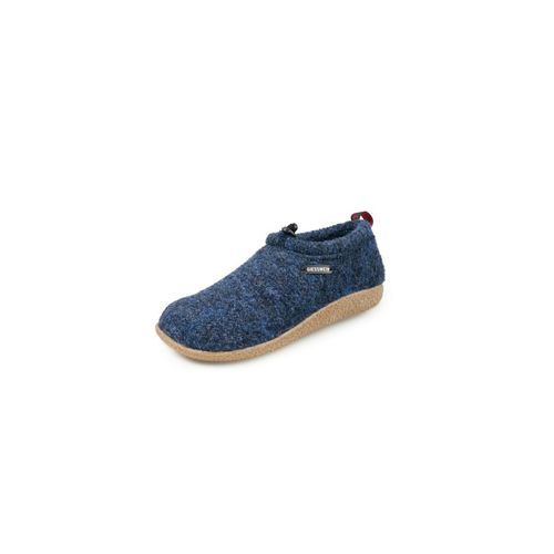 Pantoffels scheerwollen walkmateriaal Giesswein blauw