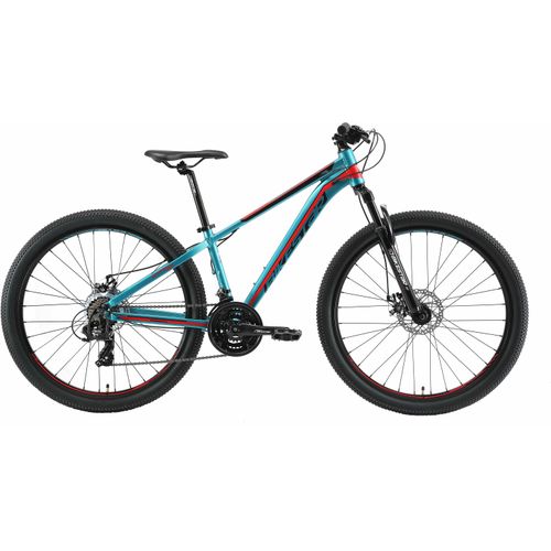 Mountainbike BIKESTAR Fahrräder Gr. 36cm, 27,5 Zoll (69,85cm), blau (türkis) für Damen und Herren, Kettenschaltung