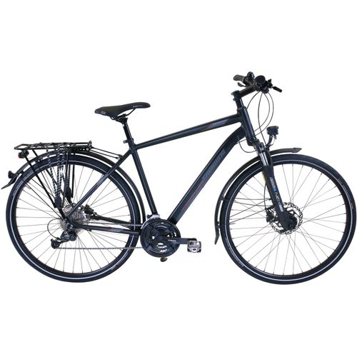 Trekkingrad PERFORMANCE Fahrräder Gr. 52cm, 28 Zoll (71,12cm), schwarz (schwarz, schwarz) für Herren, Kettenschaltung