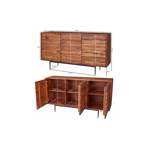 WOHNLING Sideboard Sideboard 150 cm sheesham, WL5.635 sheesham 150,0 x 41,0 x 81,0 cm