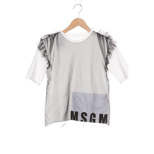 Msgm Damen T-Shirt, weiß, Gr. 36