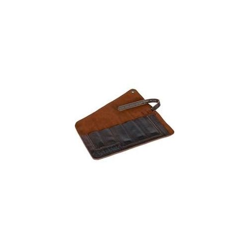 Bestecktasche aus Leder dunkelbraun