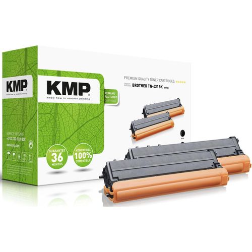 KMP Toner B-T98D schwarz kompatibel zu brother TN-421BK, 2er-Set