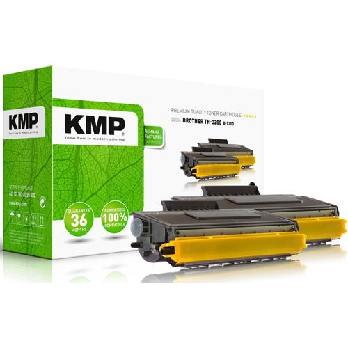 KMP Toner B-T30D schwarz kompatibel zu brother TN-3280, 2er-Set