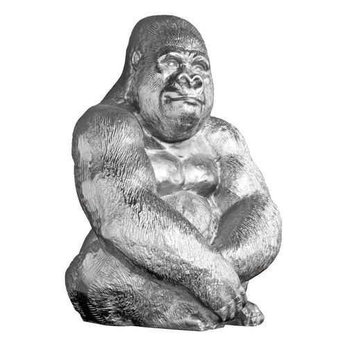 riess-ambiente Gorillafigur KONG 40cm silber handmade Metall Skulptur Deko