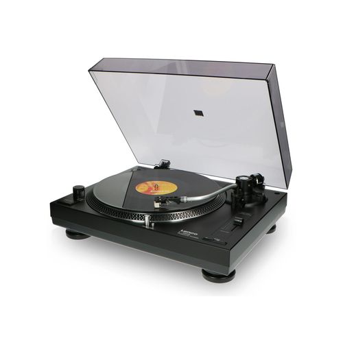 LENCO L-3808 Plattenspieler mit Direktantrieb & USB, schwarz