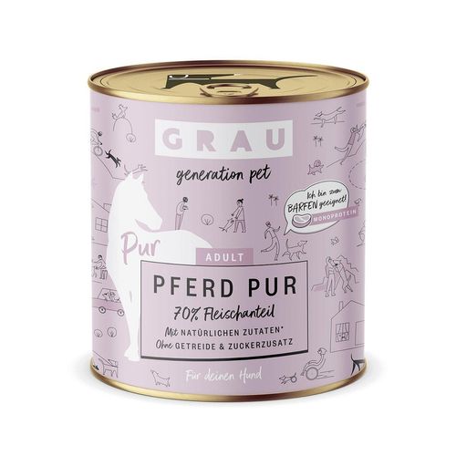 GRAU Hund Adult Pferd Pur 6x800g