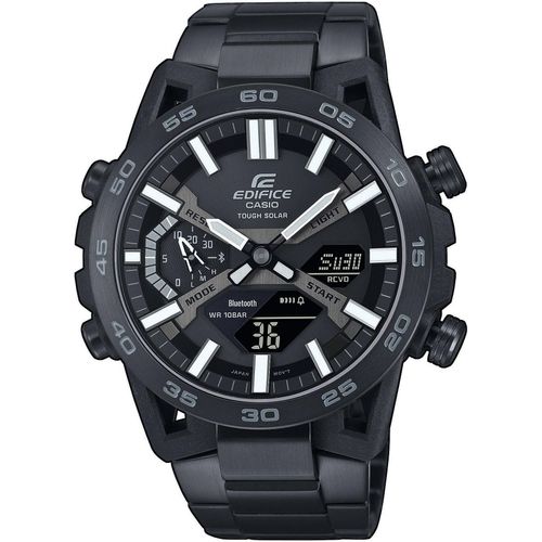 Smartwatch CASIO EDIFICE Smartwatches schwarz Solaruhr, Armbanduhr, Herrenuhr, Bluetooth, Stoppfunktion,Phone Finder