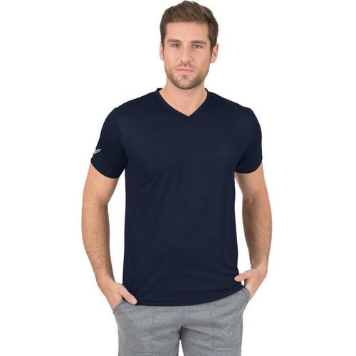 Trigema T-Shirt TRIGEMA V-Shirt COOLMAX® (1-tlg), blau