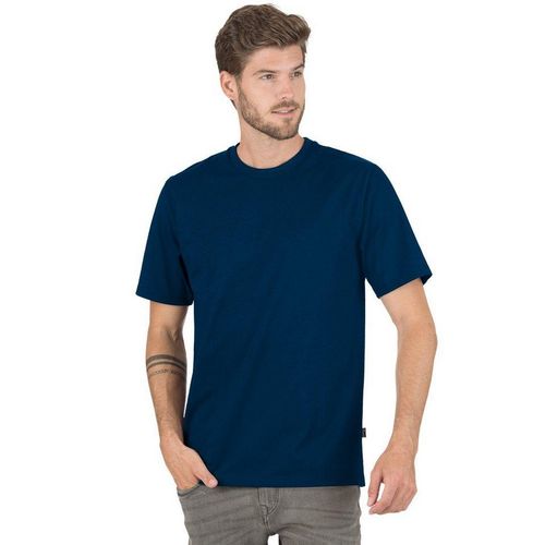 Trigema T-Shirt TRIGEMA T-Shirt aus 100% Baumwolle (1-tlg), blau