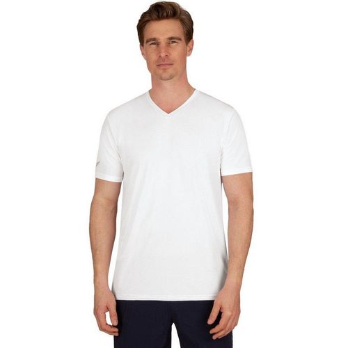 Trigema T-Shirt TRIGEMA V-Shirt COOLMAX® (1-tlg), weiß