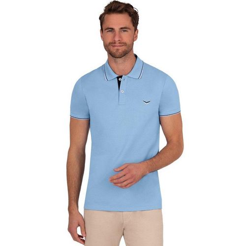 Trigema Poloshirt TRIGEMA Slim Fit Polohemd (1-tlg), blau