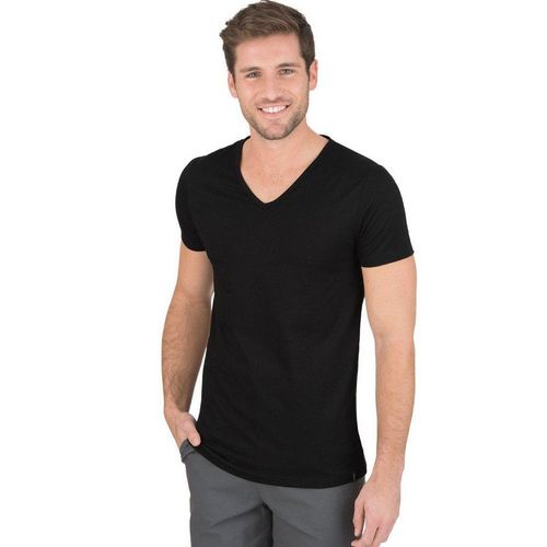 Trigema T-Shirt TRIGEMA V-Shirt Slim Fit (1-tlg), schwarz
