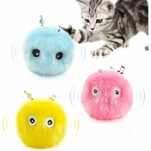 MINKUROW 3 Stück Cat Ball Interaktives Katzenspielzeug, Realistisches Interaktives Katzenspielzeug, Vogelförmiger Katzenspielzeugball mit