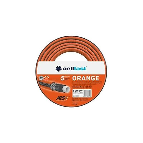 Cellfast ATSV™ Gartenschlauch, 5-lagig, UV-beständiges Gestrick, 24 bar, Berstdruck (3/4, 50 m), Farbe orange