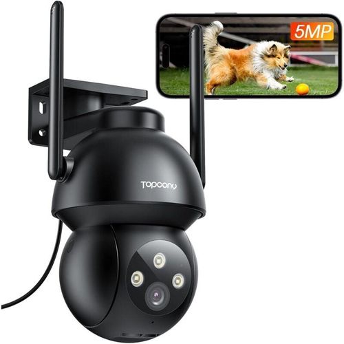 Überwachungskamera Aussen 5MP,PTZ WLAN IP Kamera überwachung Aussen mit Autoverfolgung,Menschenerkennung,Farbe Nachtsicht,Zwei-Wege-Audio, IP66,24/7
