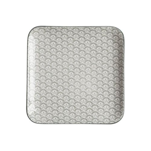 Chic Antique Arés Teller mit Muster, 20 x 20 cm, verte