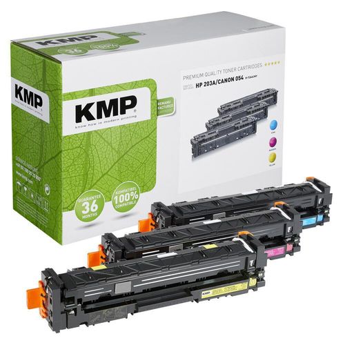 KMP Toner H-T246CMY cyan, magenta, gelb kompatibel zu HP 203A; Canon 054(CF541A, CF542A, CF543A; 3023C002, 3022C002, 302