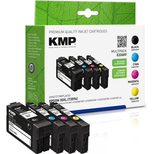 KMP Druckerpatronen E226XV schwarz, cyan, magenta, gelb kompatibel zu EPSON 35XL / T3596XL, 4er-Set