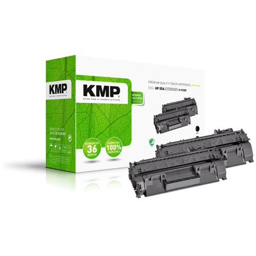 KMP Toner H-T235D schwarz kompatibel zu HP 05A (CE505D), 2er-Set