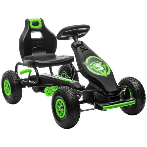 Gokart, Kinderfahrzeug mit Pedal, Tretauto, Outdoor, Grün+Schwarz