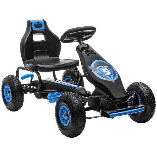 Gokart, Kinderfahrzeug mit Pedal, Tretauto, Outdoor, Blau+Schwarz