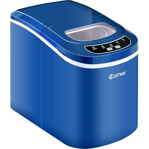 Machine à Glaçons 12KG/24H 9 Glaçons par 6-13 Min avec Réservoir 2,2 l Bac à Glace de 0,7 kg avec Pelle à Glace pour Maison Bleu - Costway