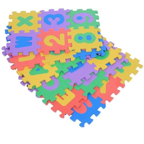 Ej.Life 36 Stücke Puzzlematte, Kinderteppich Spielmatte, Schaumstoffmatte Kinderteppich Zahlen und Alphabet Matte, Eva Foam Mat, Größe jeder Matte 12